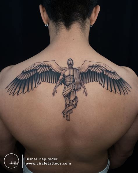 angel back tattoo|More.